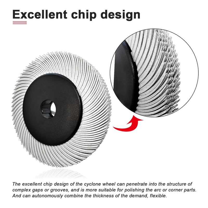 HIEMTE Radial Bristle Brush, 6 in x 1/2 in x 1 in, 5000#, 1SET，Ten Single Piece with Adapter - Image 3